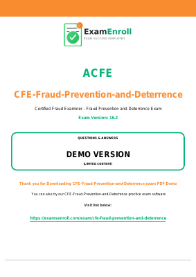 CFE Fraud Prevention Deterrence Questions Answers PDF